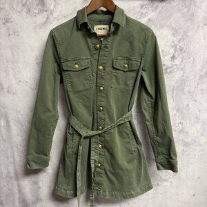 L'Agence Jacket Womens Medium 17x31.5 Green Belted Button Up